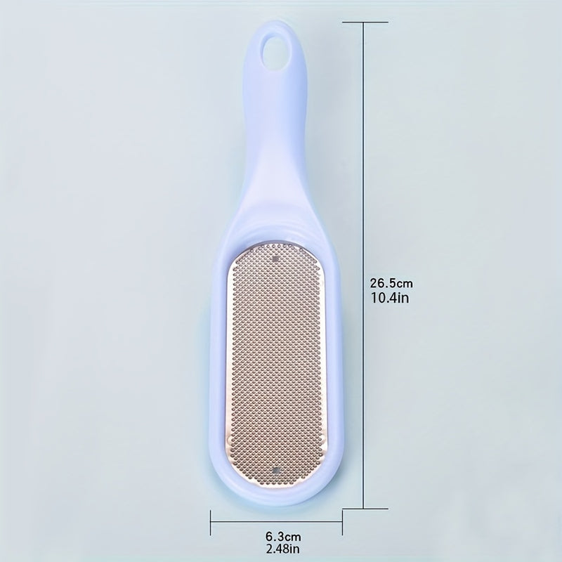 Limpiador de Pies Reutilizable de Acero Inoxidable - Diseño Ergonómico Doble Cara para Exfoliación y Suavizado Beige Claro, Herramienta Portátil de Cuidado Manual para Hombres y Mujeres, Sin Necesidad de Baterías