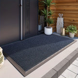 Entrada del hogar] Alfombra de entrada antideslizante de goma y poliéster resistente – Diseño de diamantes en negro y gris, alfombra absorbente de polvo para decoración del hogar, ideal para sala, dormitorio y entrada