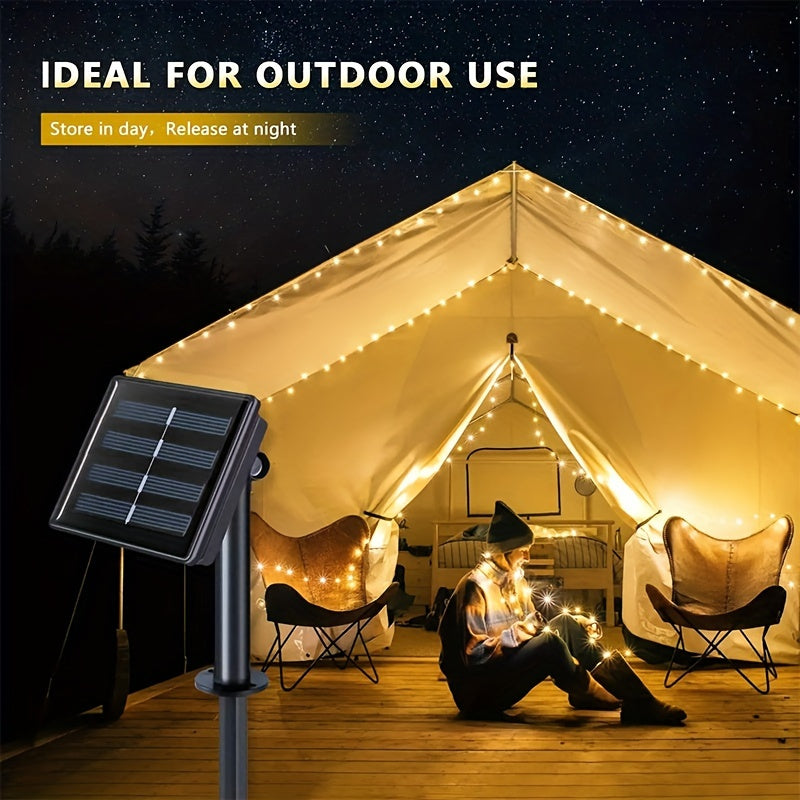 Luces solares para exteriores, 3 piezas, luces LED cálidas, resistentes al agua, para fiestas, jardín, árboles, bodas, decoración navideña - carga solar con sensor de luz