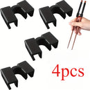 Juego de 4 Palillos Reutilizables para Principiantes - Conectores Fáciles de Agarrar y Duraderos en Plástico, Ideal para Aprender a Usar Palillos para Adultos y Niños