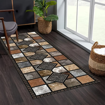 1 alfombra cuadrada extra larga de terciopelo cristal con base antideslizante, lavable a máquina, para pasillo, dormitorio, cocina, baño, decoración para múltiples habitaciones, alfombra para sala de estar