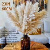 10 piezas de hierba de pampas artificial suave, tallos de caña falsos para jarrón de piso, ramilletes de boda, decoración de pared y mesa de granja, versátiles para Navidad, San Patricio, Año Nuevo, San Valentín, Pascua, Acción de Gracias