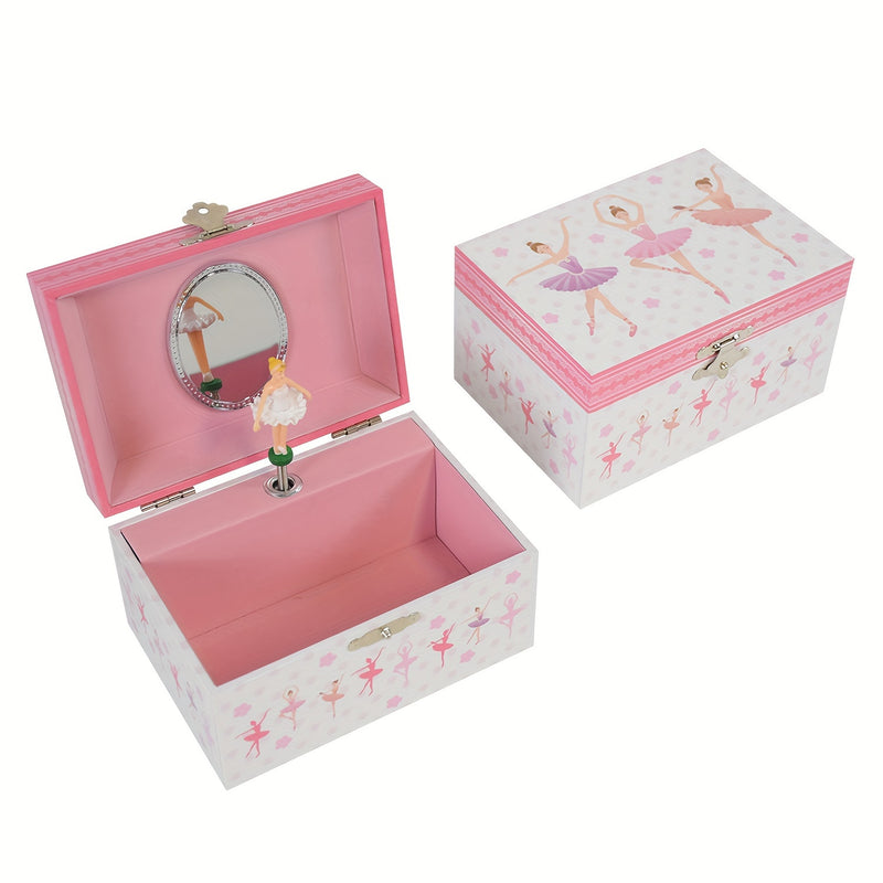Caja de Música de Bailarina de Ballet de Madera Clásica, Organizador de Joyería de Cuerda Mecánica con Figura Giratoria, No Necesita Batería, Almacenamiento de Recuerdos para Accesorios, Regalo Ideal para Cumpleaños y Fiestas