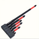 Juego de 6 piezas de cabezales magnéticos para destornillador de acero al tungsteno - mango de 1/4 pulgada, punta cruz y plana de 1 metro, rojo y , adecuados para destornilladores eléctricos y manuales