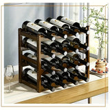 Estantería de Almacenamiento para Vino de Bambú Multinivel - Diseño Moderno Minimalista, Fácil Montaje, Soporte de Escritorio Ahorrador de Espacio para 6 Botellas, Bambú de Alta Calidad y Acabado Elegante para Decoración de Hogar u Oficina