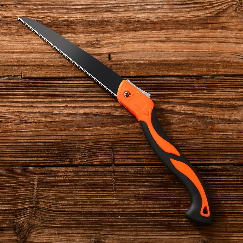 Cuchilla de mano plegable compacta para jardinería y carpintería - Hoja de metal duradera, mango ergonómico, cuchilla de poda portátil con hoja de acero SK5, diseño naranja y negro, cuchilla de carpintería | Diseño ergonómico | Cuchilla de metal duradera