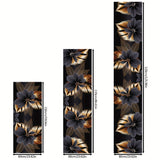 1 pieza de Terciopelo Cristal de 800g con Grosor de 0.8cm, Fondo y Blanco con Patrón Dorado Largo, Alfombra de Poliéster de Lujo, Antideslizante para Puerta, Ligera, Adecuada para Dormitorio, Porche y Espacio Interior, Lavable a Máquina, Estera Larga