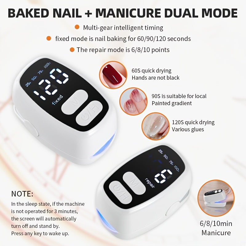 Máquina de cuidado de uñas recargable por USB, lámpara de uñas LED, diseño innovador de clip, regalo de San Valentín para hombres y mujeres.