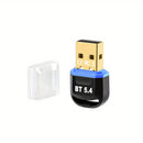 Adaptador inalámbrico USB BT 5.4, receptor USB inalámbrico, compatible con computadora/audífonos/teclado/ratón/altavoces y otros dispositivos, Windows 11/10/8.1 Plug and Play, retrocompatible automáticamente con versiones 5.3/5.1/5.0/4.2/4.1/4.0, ¡agrega