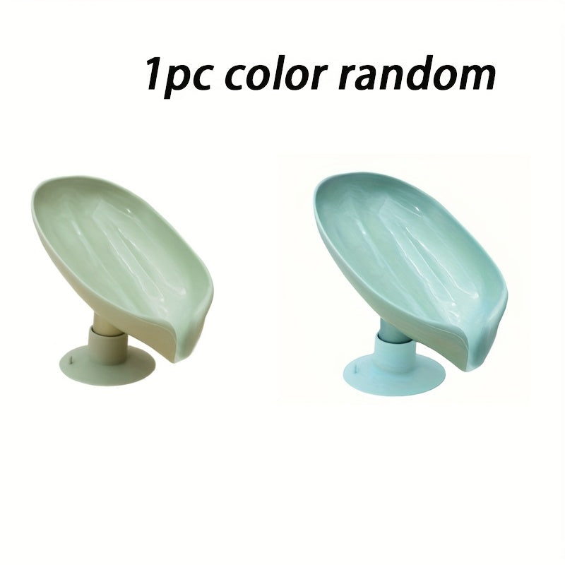 1pc Soporte De Jabón De Drenaje, Tipo De Ventosa Sin Perforación, Soporte De Jabón De Drenaje Sin Acumulación De Agua, Caja De Jabón Para Uso Doméstico, Suministros De Organización Y Almacenamiento En El Hogar, Accesorios De Cocina, Accesorios De Baño