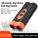 1 unidad de repelente ultrasónico para perros PetSafePro recargable por USB, inhibidor de ladridos de doble núcleo de alta potencia con linterna LED, dispositivo portátil anti-mordeduras para uso exterior