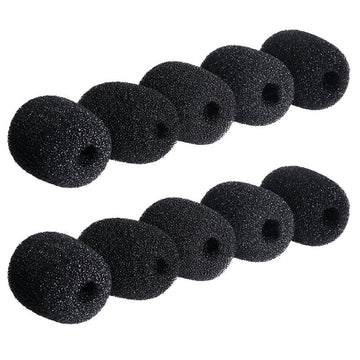 Conjunto de 5 Piezas de Protector Antiviento para Micrófono, Almohadilla de Espuma Suave para Cubrir el Micrófono, Esponja en Color Claro Beis