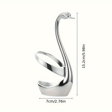 Soporte para cubiertos en forma de cisne de acero inoxidable 304, diseño elegante, sin tenedores ni cucharas, ideal para uso en catering o en el hogar, 1 unidad