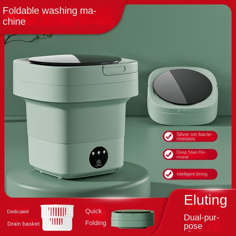 Máquina de Lavado Plegable Compacta y Portátil - Secado Rápido, Doble Propósito con Eliminación de Manchas Profundas, Ideal para Residencias Universitarias y Uso Doméstico, Cuadrada, Enchufe US 110V-130V