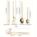 Juego de Cubiertos Dorados de 4/24 Piezas, Cuchillo, Tenedor, Cuchara, Juego de Cubiertos de Acero Inoxidable, Creativo y de Alta Gama, Pulido Espejo, Adecuado para el Comedor de Casa