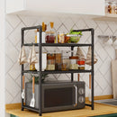 Organizador Multifuncional de Cocina con Ganchos - Estante Impermeable y Versátil para Microondas, Tostadoras, Freidoras de Aire y Otros Electrodomésticos. Construcción Robusta en Plástico/Metal, Estantes Ajustables Ideales para Almacenamiento de Accesor
