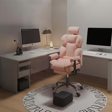 Práctica, duradera y única silla de escritorio y oficina, silla para juegos, cuero PU, ergonómicamente ajustable con respaldo alto, giratoria con reposapiés y soporte lumbar, ideal para hogar u oficina