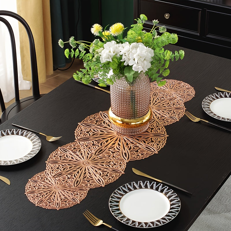 1 Mantel Individual De PVC, Camino De Mesa, Mantel Largo, Mantel Individual Con Aislamiento Térmico, Mantel Individual Decorativo, Para Camino De Mesa De Café, Granja, Cocina, Mesa De Comedor, Vacaciones, Fiestas, Decoración De Cenas