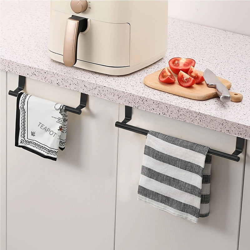 1 pza. Barral de acero inoxidable para toalla, toallero colgante para puerta de baño, accesorios para baño, colgador de paños sin perforaciones para la puerta del gabinete, barra para toalla individual en la parte posterior de la puerta del armario