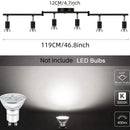 Kit de iluminación de pista LED de 6 luces, reflector de techo negro de 6 vías, soporte de lámpara giratorio flexible, luz de pista no incluye bombillas, las bombillas deben ser compradas por el usuario