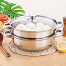 Set de vaporizador de acero inoxidable - 1 pieza de doble capa, diseño engrosado, compatible con inducción y estufa de gas, ideal para cocinar y hostelería, uso adulto