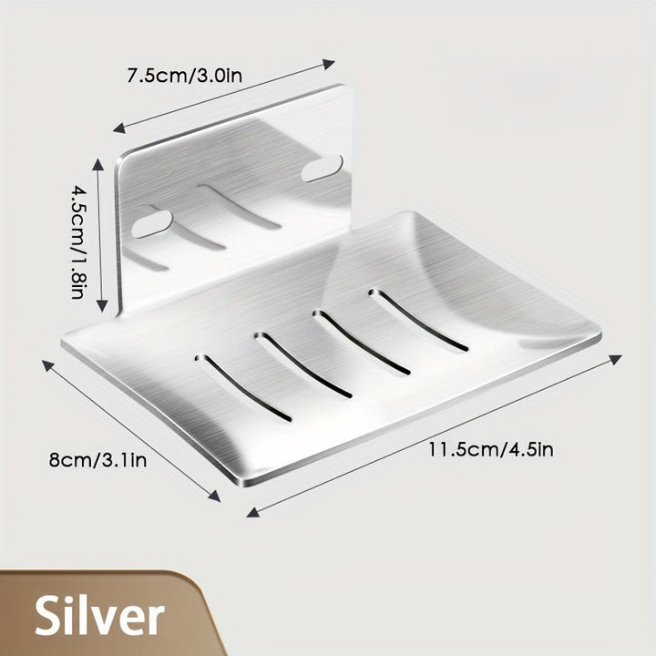 Porta jabón de acero inoxidable para baño, montado en la pared, elegante, con rejilla de drenaje, ideal para decoración del hogar, regalo para Navidad o Halloween