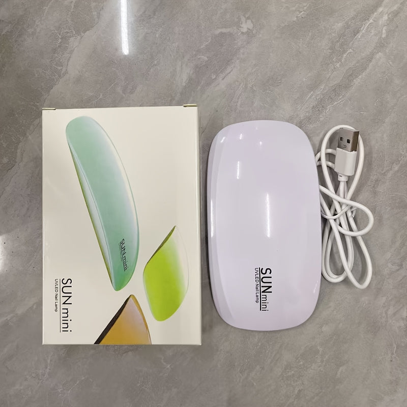 Secador de Uñas Mini - 6 LED / Luz Azul Portátil para Manos y Pies, Lámpara Compacta USB para Secado Rápido de Esmalte en Gel, Diseño Sin Olor Seguro para Hogar y Viaje, Cuerpo Ligero de Plástico