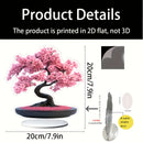 Árbol de Cerezo Acrílico 2D Plano - Tronco y Flores Rosas Vibrantes, Regalo para San Valentín, Decoración de Escritorio para Hogar/Oficina, Arte Floral Contemporáneo, Sin Montaje Necesario