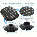 Cabeza de ducha de vidrio de 4 pulgadas con experiencia de lluvia - Diseño rectangular pintado para montaje en pared, estética moderna para baño, alta presión y ahorro de agua, accesorios de ducha.