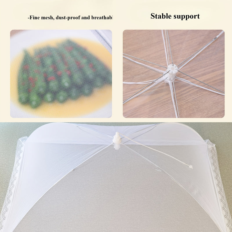 Cubierta para alimentos de malla blanca [Protección contra insectos] - Práctica herramienta para el hogar, ideal para cubrir alimentos y evitar polvo, mosquitos e insectos, perfecta para cocina, mesa de comedor, picnics al aire libre, asados y uso domést