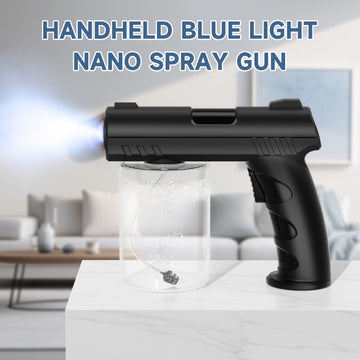 Atomizador Portátil de Luz Azul Nano | Recargable USB 1200mAh | Boquilla Anti-Atasco, Empuñadura Ergonómica para Hogar/Oficina/Jardín y Cuidado de Plantas