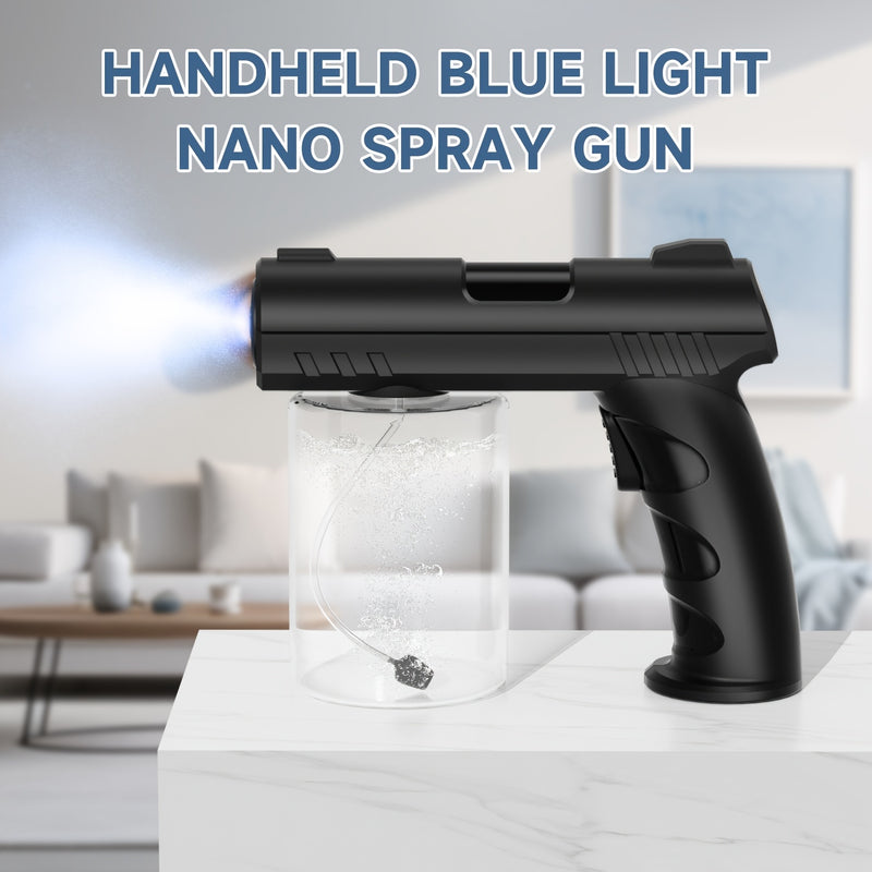 Atomizador Portátil de Luz Azul Nano | Recargable USB 1200mAh | Boquilla Anti-Atasco, Empuñadura Ergonómica para Hogar/Oficina/Jardín y Cuidado de Plantas