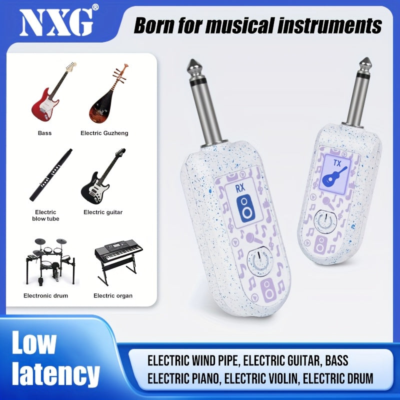 Sistema sin varillas para Guitarra con frecuencia de trabajo de 2.4GHz, transmisor y receptor inalámbricos recargables adecuados para guitarra, bajo, instrumentos de viento e instrumentos musicales electrónicos