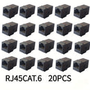 20pcs Adaptadores de Red Ethernet RJ45 CAT6 - Alta Velocidad 1Gbps, Macho a Macho , 100Mhz 10Mbps por Par, Cables Cat6 Duraderos para Oficina en Casa y Servidor Gaming, Instalación Fácil Sin Necesidad de Energía, Conectividad Inteligente, Construcción Ro