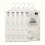 Bolsas deshumidificadoras grandes de 5 paquetes, absorción de humedad, transpirables, antimoho, para uso en el hogar y el armario, no requieren energía, eliminación del exceso de humedad, accesorio purificador de aire