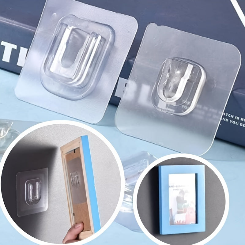10 Pares de Ganchos Adhesivos Potentes sin Rastro, Sin Taladrar, Multifuncionales para Baño y Cocina, Impermeables para Colgar en la Pared del Hogar, Ganchos de Utilidad