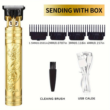 Máquina de afeitar eléctrica recargable para hombre, cortadora de barba y vello facial, diseño retro, con carga USB, ideal para regalo de novio o esposo, uso en casa o barbería