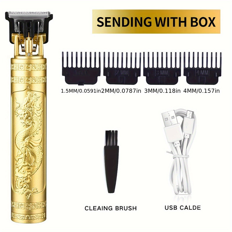 Máquina de afeitar eléctrica recargable para hombre, cortadora de barba y vello facial, diseño retro, con carga USB, ideal para regalo de novio o esposo, uso en casa o barbería