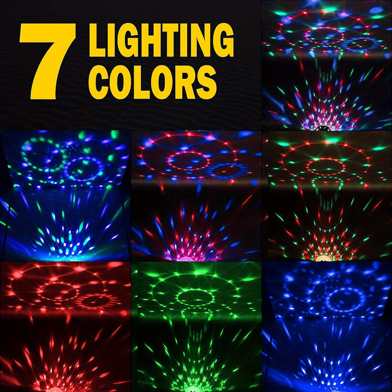 MSLITELY Disco Ball Light con 7 colores, cable de alimentación USB de 1,5 m - Lámpara de fiesta RGB LED con control remoto, sincronización de música, perfecta para DJs y actuaciones en el escenario, iluminación de escenario | Disco Ball Light | Lámpara a