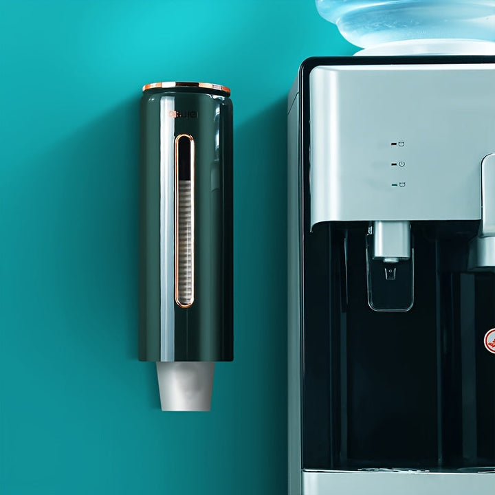 1pc Dispensador De Vasos De Plástico, Soporte De Vasos De Papel Desechables, Estante De Almacenamiento De Vasos Montado En La Pared, Dispensador De Almacenamiento De Vasos Desechables Para Hogar Oficina Hospital, Accesorios De Baño