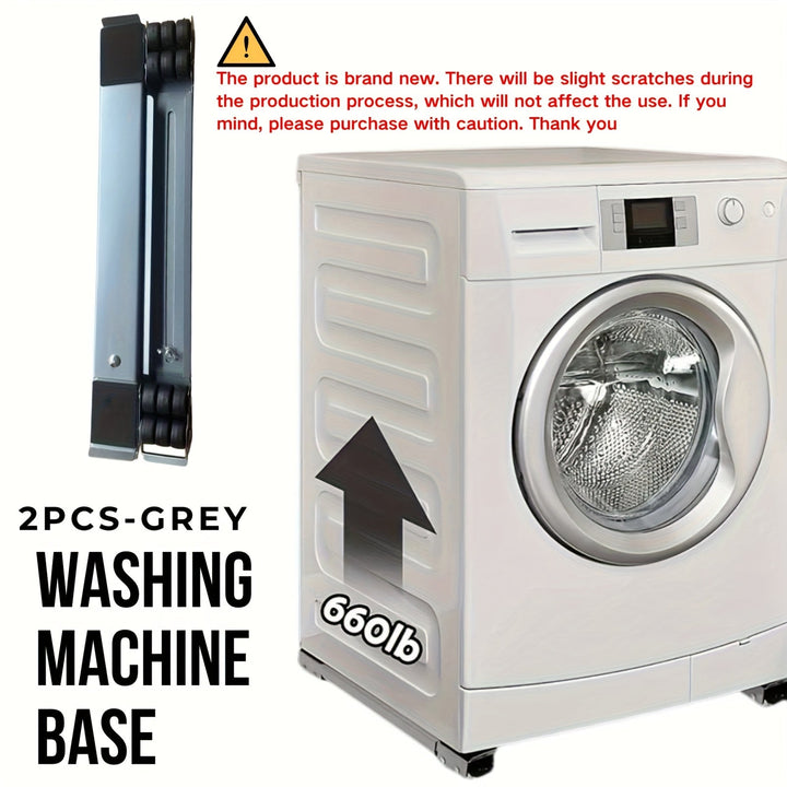 2 piezas de carrito de electrodomésticos de 24 ruedas de alta resistencia con cojín antideslizante y frenos - No se necesita para refrigerador, lavadora, secadora - Estructura de metal sólida, asas ergonómicas, bandeja de suelo duradera para una organiza