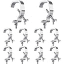 10-Unidad de Sujeción de C de Plata Gris para Iluminación de Escenario, 1.18-2 Pulgadas, Ajuste de Tubo de 30-50mm OD, Capacidad de Carga de 24,95KG, Sin Cargar, No Requiere Batería, Sujeción de Truss Versátil para Luces de Punto DJ y Luces de Cabeza Móv