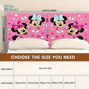Fundas de Cabecero Suave de Disney Minnie Mouse - Rosa con Lazos Blancos y Corazones, Diseño Divertido de Dibujos Animados para Decoración de Dormitorio, Protege los Cabeceros, Lavables a Máquina