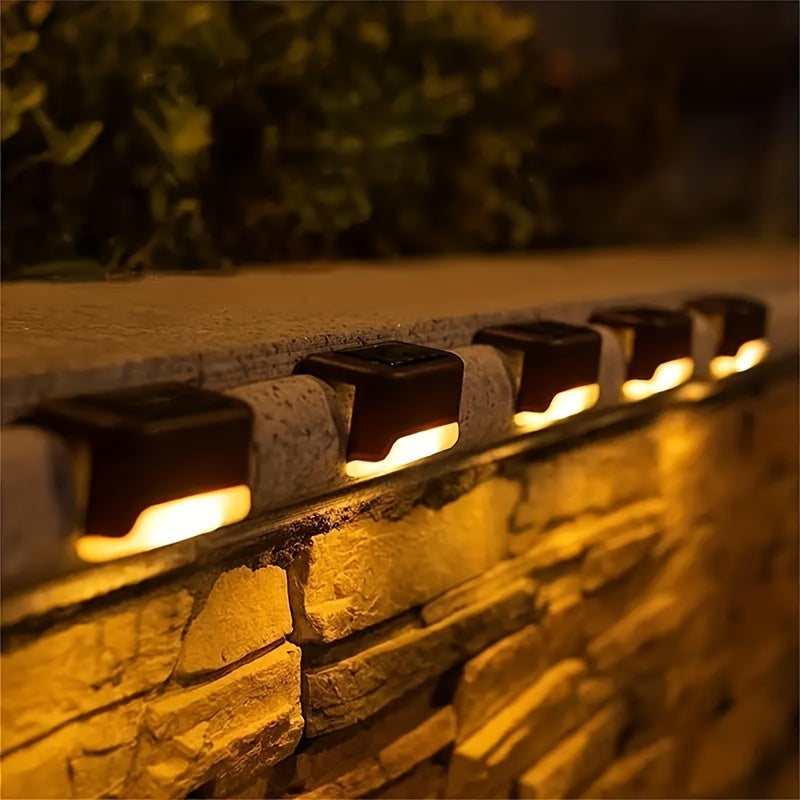 16 luces solares para escalones, iluminación exterior para jardín con control de luz, luces solares para barandales, escalones de porche, decoración para caminos de bodas