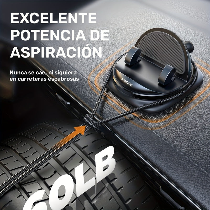 JOYROOM Soporte de teléfono para coche [Diseño de resorte ajustable] Soporte de teléfono para salpicadero 360° rotativo con silicona antideslizante compatible con Iphone, Samsung y otros teléfonos inteligentes.