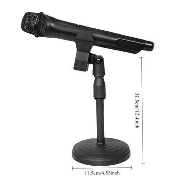 Soporte de micrófono de escritorio reforzado, altura ajustable con base redonda estable, fácil de instalar, soporte de micrófono portátil - Adecuado para estudios caseros, transmisión en vivo, podcasting, compatible con PC