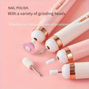 Fregadero eléctrico para uñas, kit de manicura portátil mini con 2 velocidades, cargador USB, incluye 5 piezas de acero para uñas, adecuado para uso en salones de belleza en casa.