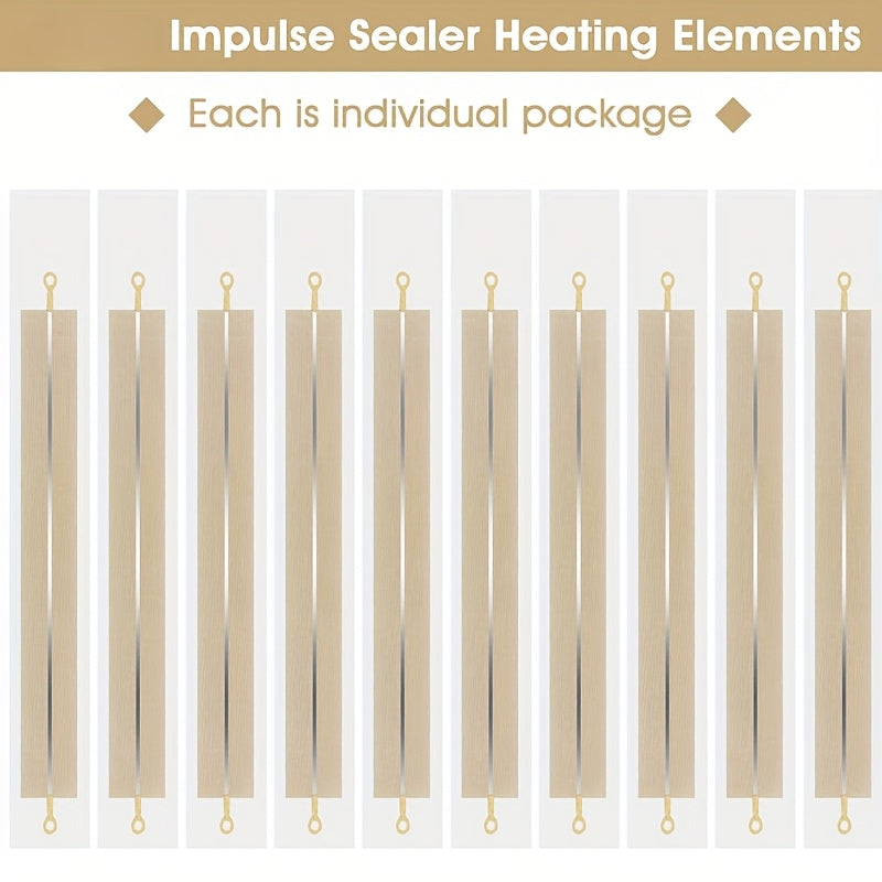 4 piezas de cartuchos de repuesto de sellador de calor, elementos de calentamiento de máquina de sellado por pulso, kit de mantenimiento y reparación de sellador de vacío sin cargado, sin batería requerida para sellar bolsas de plástico