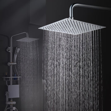 Cabezal de ducha grande de acero inoxidable de 20.32 cm, cuadrado y redondo, para montaje en techo, con control desviador, acabado pintado contemporáneo, fácil instalación por inserción, múltiples ajustes de rociado, ideal para modernizar el baño, acabad