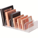 Organizador de Maquillaje de Acrílico Transparente con Divisores de Cajón - Estante de Almacenamiento para Paleta de Sombras y Lápiz Labial para Tocador, Soporte de Exhibición Cosmético Transparente para Escritorio